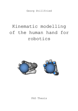 Kinematic Modelling of the Human Hand for Robotics