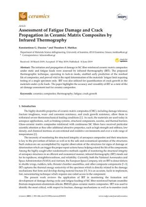 Assessment of Fatigue Damage and Crack Propagation in Ceramic Matrix Composites by Infrared Thermography