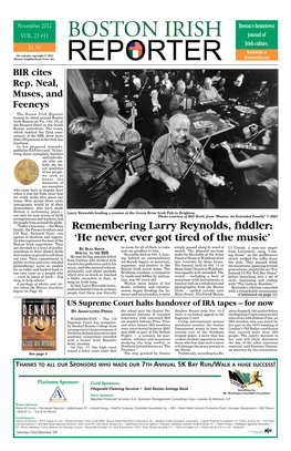 Remembering Larry Reynolds, Fiddler: US Rep