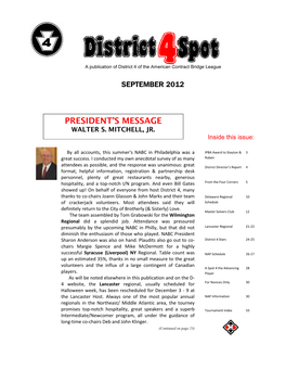 DISTRICT 4SPOT - SEPTEMBER 2012 - Page 2 JEFF RUBEN & ANDY STAYTON from DELAWARE WIN IBPA SPORTSMENSHIP AWARD