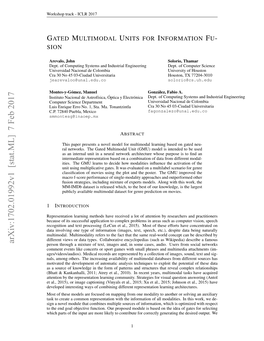 Gated Multimodal Units for Information Fu