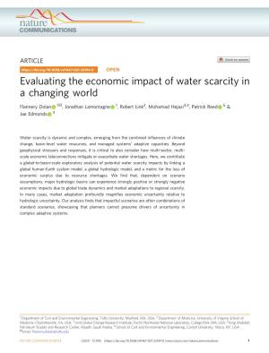 Evaluating the Economic Impact of Water Scarcity in a Changing World