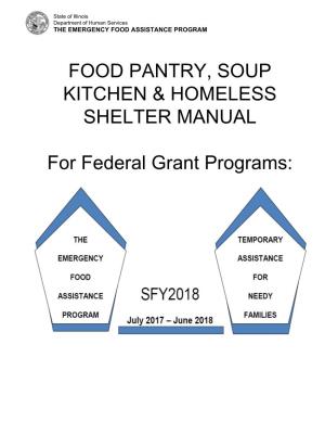 Food Pantry, Soup Kitchen & Homeless Shelter Manual