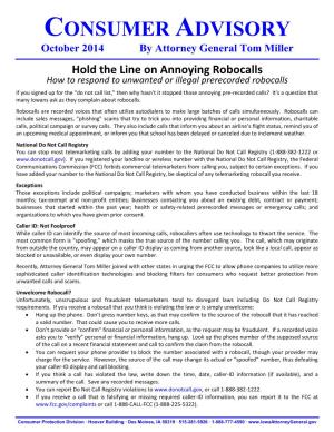 Hold the Line on Robocalls