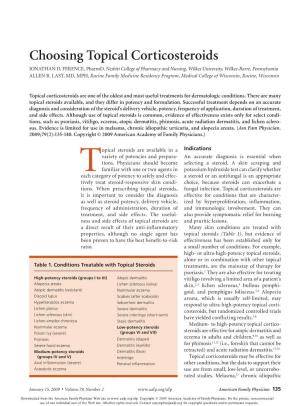 Choosing Topical Corticosteroids JONATHAN D