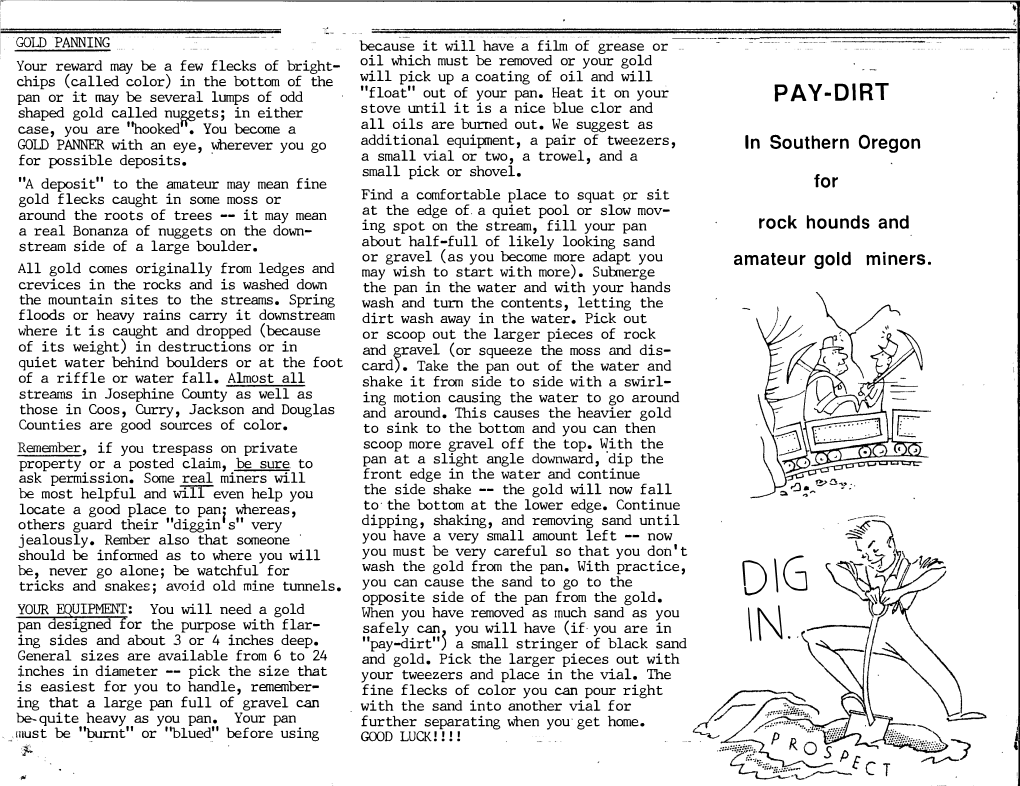 Josephine County, Oregon, Historical Society Document Pay-Dirt In