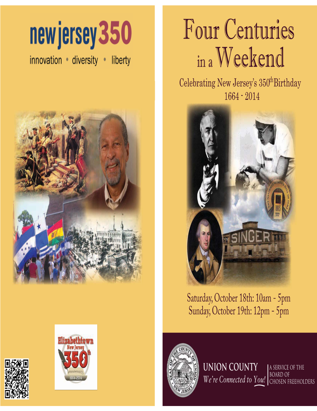 Four Centuries in a Weekend Celebrating New Jersey’S 350Th Birthday 1664 - 2014