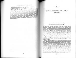 Global Cooling: the Little Ice Age the Concept of the Little Ice Age