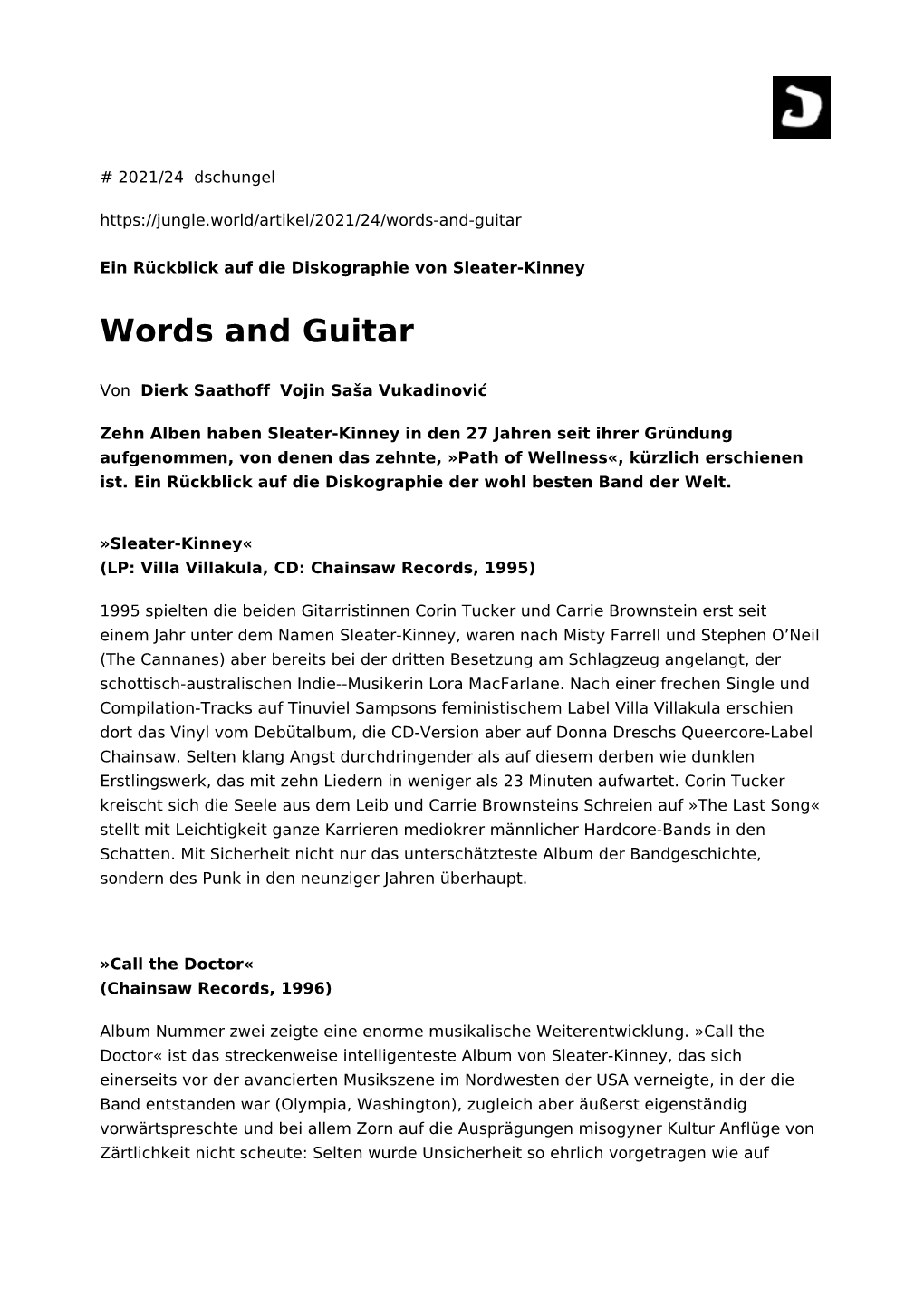 Words and Guitar