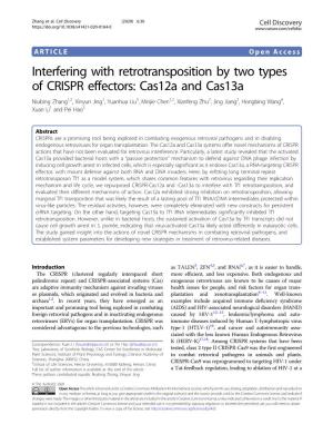 Interfering with Retrotransposition by Two Types of CRISPR Effectors
