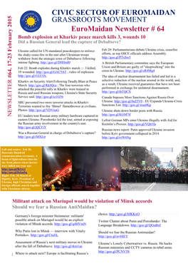 Euromaidan Newsletter No. 64