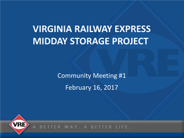 Virginia Railway Express Midday Storage Project