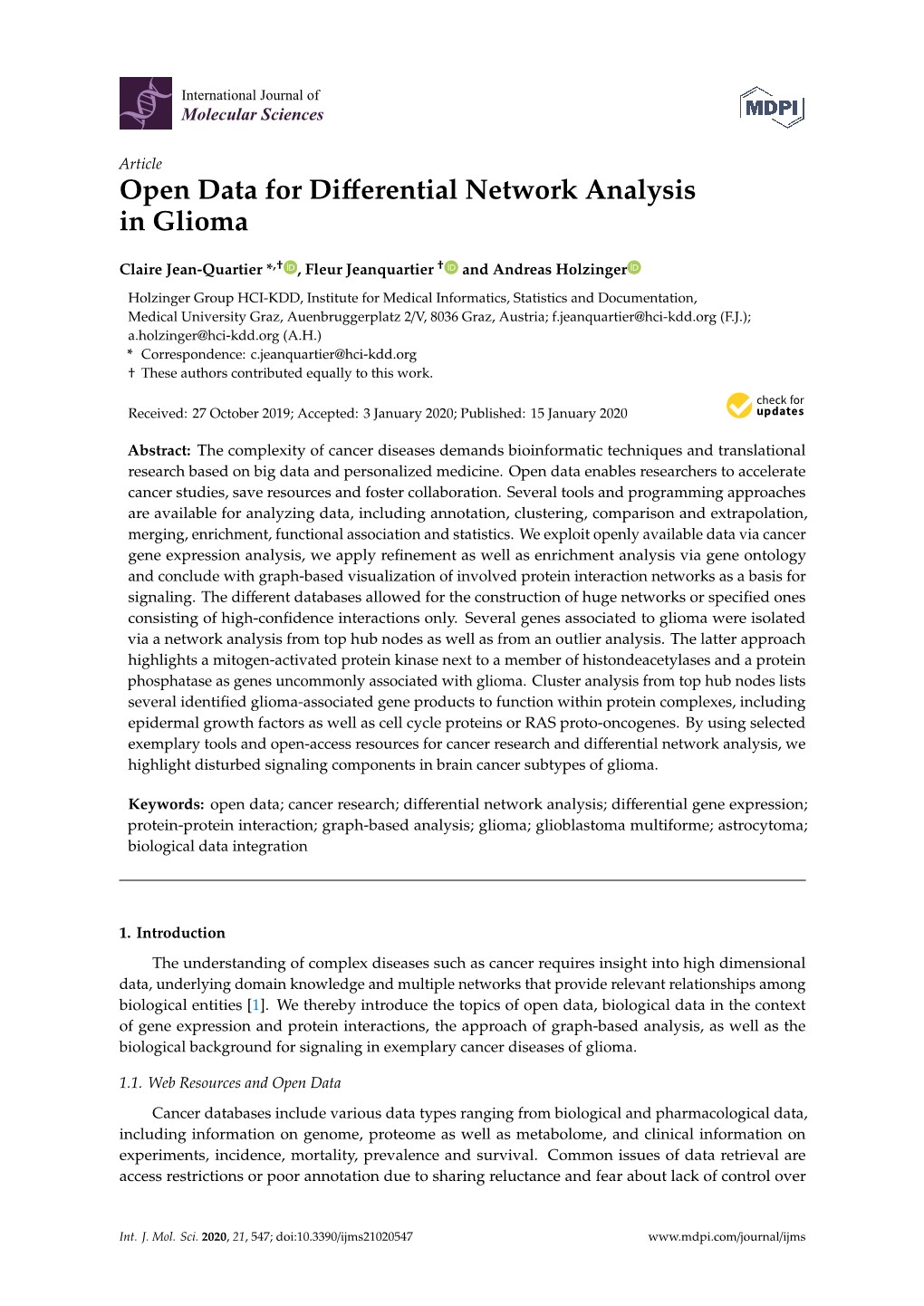 Open Data for Differential Network Analysis in Glioma