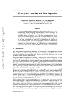 Hypergraph Learning with Line Expansion