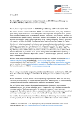 Natural Resource Governance Institute Comments on IPSASB Proposed Strategy and Work Plan 2019-2023 and Natural Resource Accounting