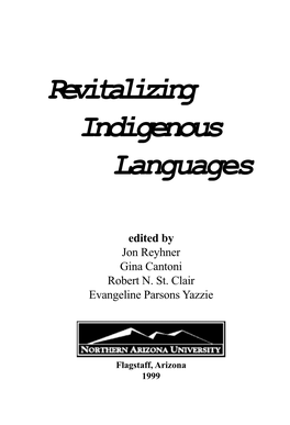 Revitalizing Indigenous Languages