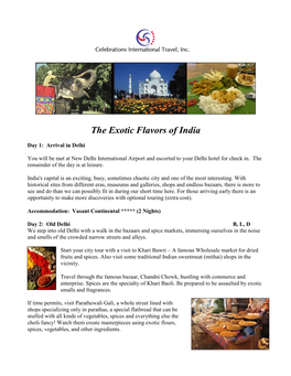 The Exotic Flavors of India