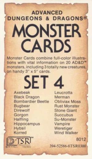 MONSTER CARDS IV - Ster Cards Combine Full-Color Tions with Vital Information on 20 Monsters, Including 3 Totally New Cr * Handy 3" X 5" Cards