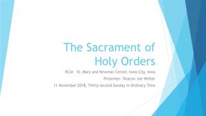 Holy Orders RCIA – St