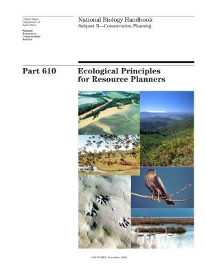 Ecological Principles for Resource Planners