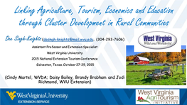 Linking Agriculture, Tourism, Economics and Education Through Cluster Development in Rural Communities