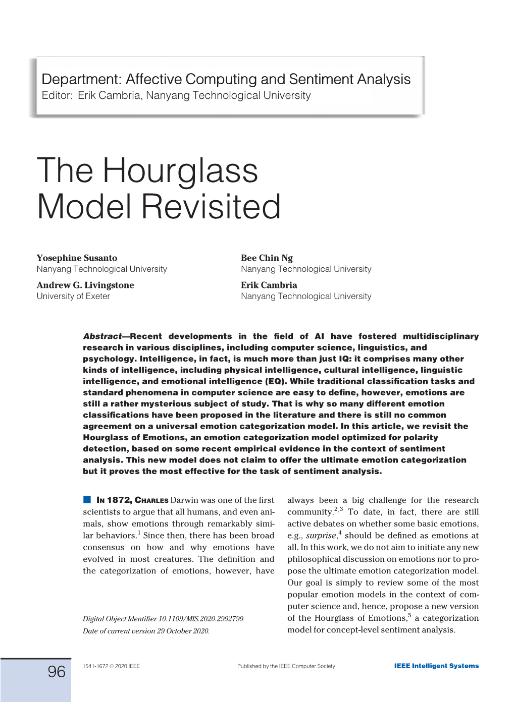 The Hourglass Model Revisited