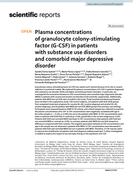(G-CSF) in Patients with Substance Use Disorders and Comorbid