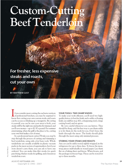 Custom-Cutting Beef Tenderloin