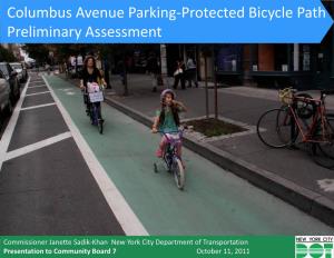 Columbus Avenue Parking-Protected Bicycle Path Preliminary Assessment