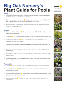 Big Oak Nursery's Plant Guide for Pools