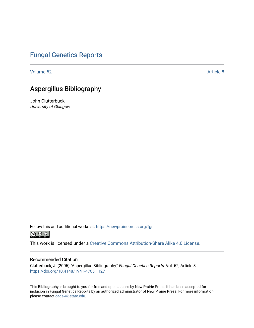 Aspergillus Bibliography