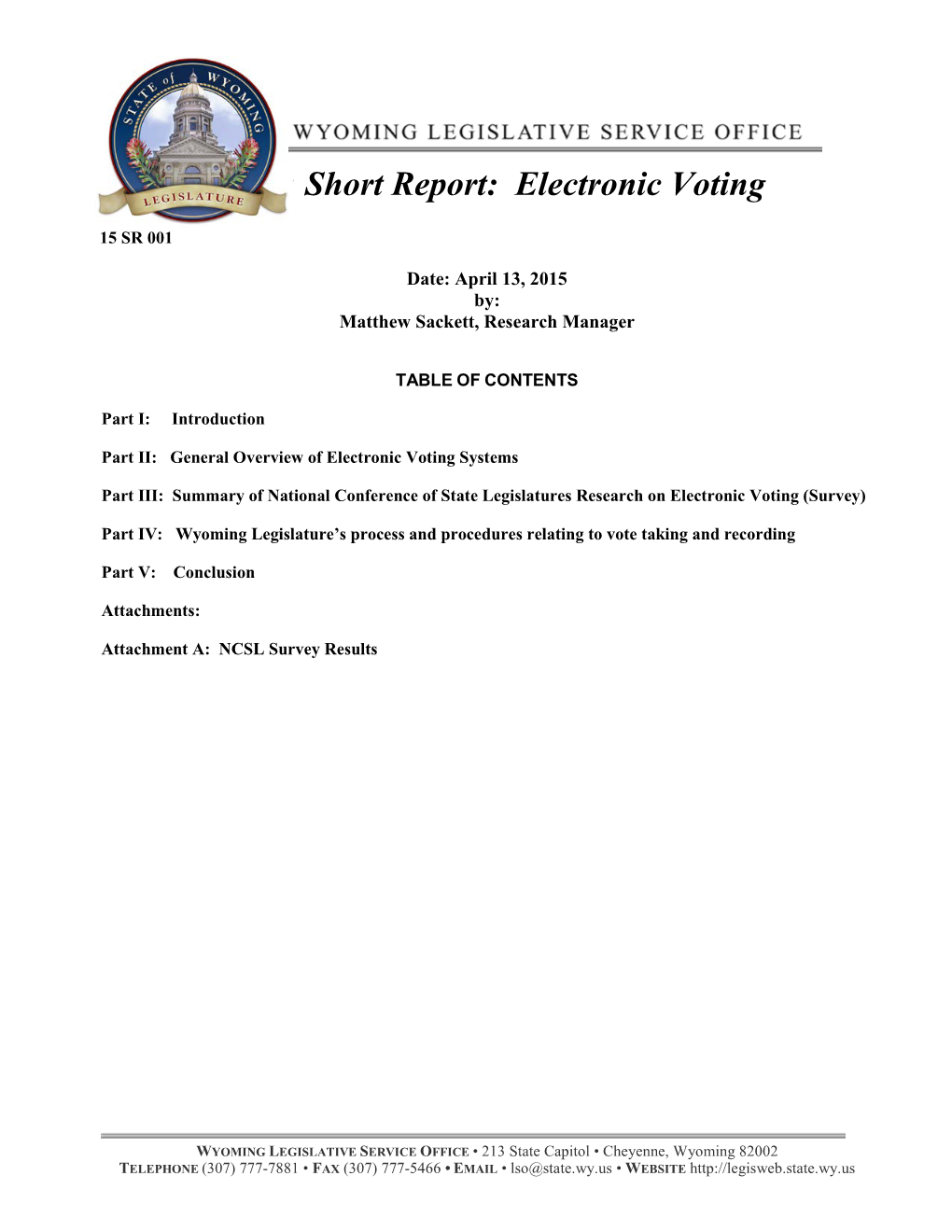 Electronic Voting