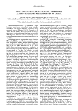 Virulence of Entomopathogenic Nematodes Against Diaprepes Abbreviatus in an Oxisol