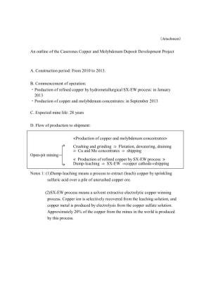 An Outline of the Caserones Copper and Molybdenum Deposit Development Project
