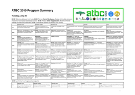 ATBC 2010 Program Summary