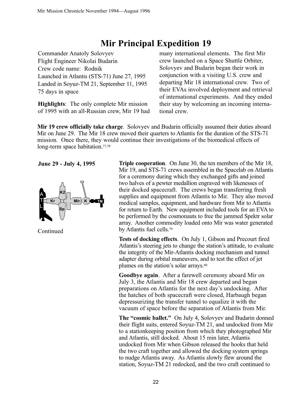 Mir Principal Expedition 19 Commander Anatoly Solovyev Many International Elements