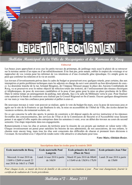 Bulletin Municipal De La Ville De Recquignies Et Du Hameau De Rocq