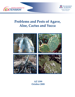 Problems and Pests of Agave, Aloe, Cactus and Yucca