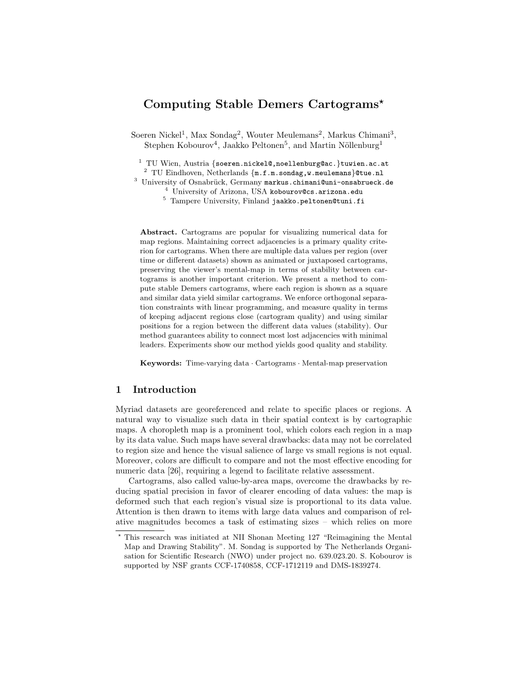 Computing Stable Demers Cartograms⋆