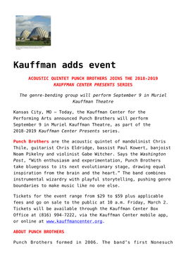 Kauffman Adds Event