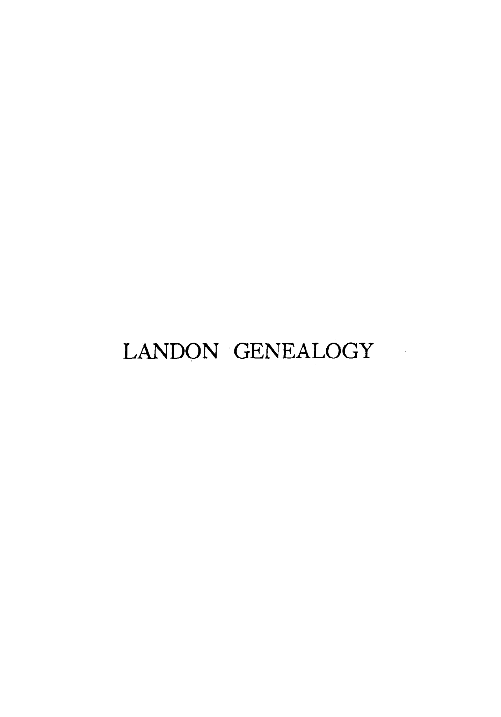 Landon·Genealogy