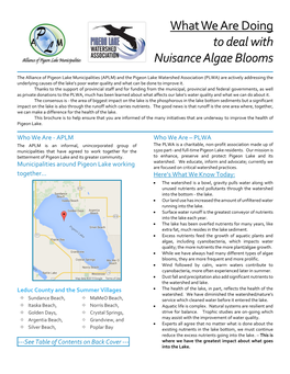 What We Are Doing to Deal with Nuisance Algae Blooms