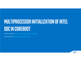 Multiprocessor Initialization of INTEL SOC in Coreboot