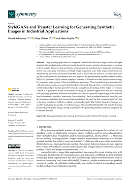 Stylegans and Transfer Learning for Generating Synthetic Images in Industrial Applications