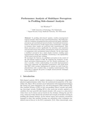 Performance Analysis of Multilayer Perceptron in Profiling Side