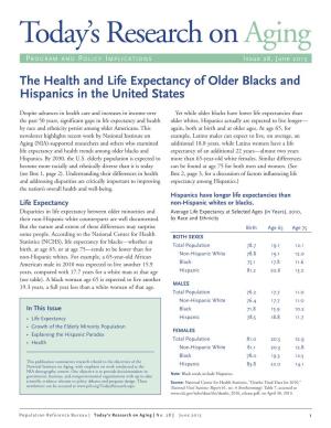 The Health and Life Expectancy of Older Blacks and Hispanics in the United States