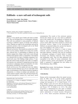 Edifisols—A New Soil Unit of Technogenic Soils