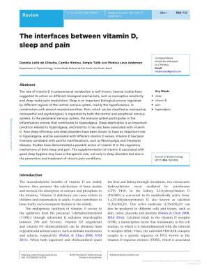 The Interfaces Between Vitamin D, Sleep and Pain