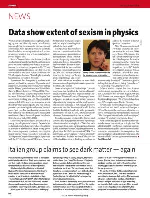 NEWS Data Show Extent of Sexism in Physics