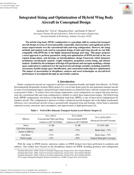 Integrated Sizing and Optimization of Hybrid Wing Body Aircraft in Conceptual Design